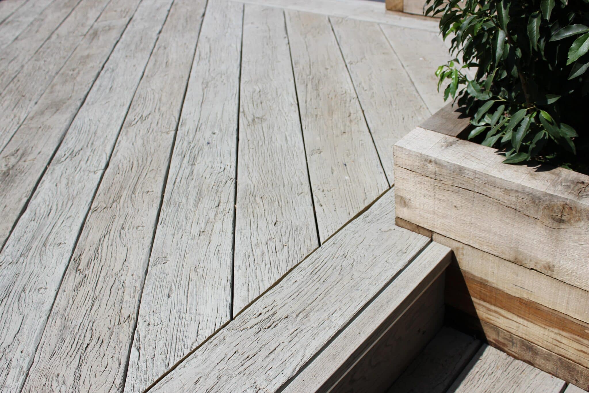 Detail van Weathered Oak Driftwood planken en randafwerking