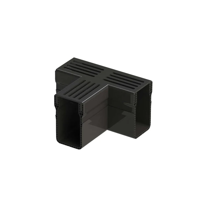 Gardendrain TEE Section Black Grating 100/100 mm