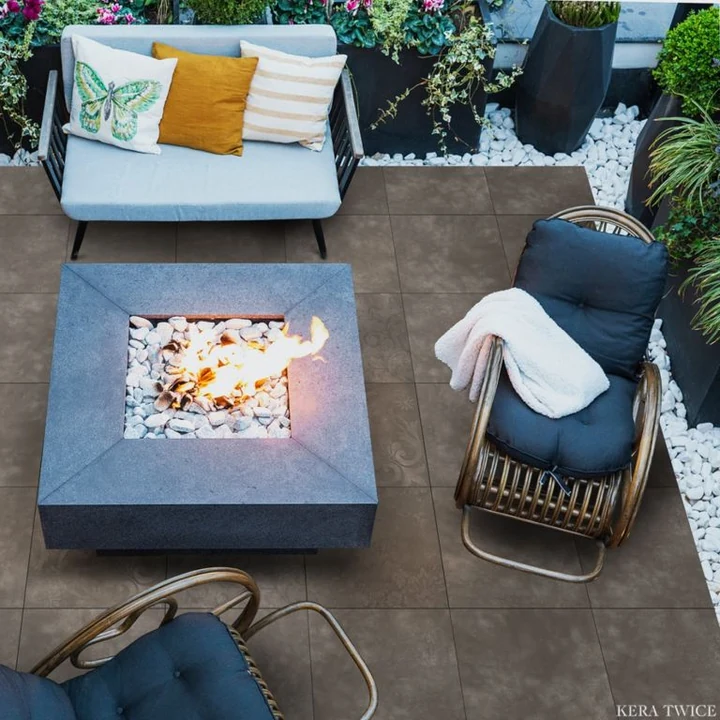 Kera Twice 60x60 Fiammato Antracite Decor