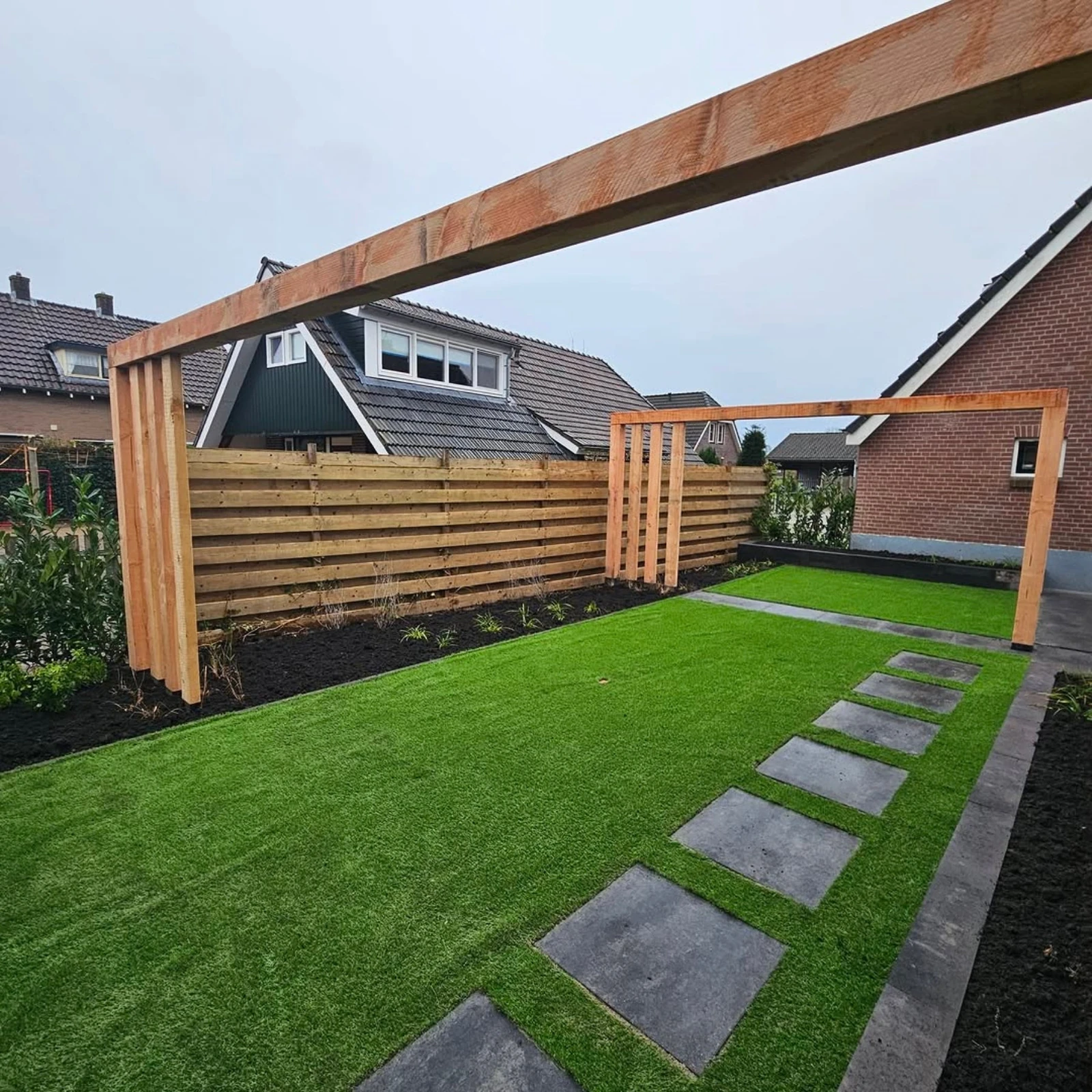 Kunstgras Non Directional Diamond + 60 mm Gras van de Buren