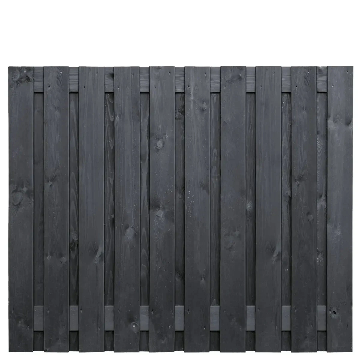 Tuinscherm Breukelen (19+2) Vuren Zwart gespoten 150x180cm 180x150x4.8cm