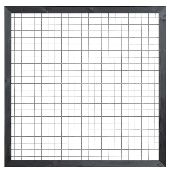 Gaaselement met kader grenen Zwart gespoten 180x180cm 180x180x4.5cm