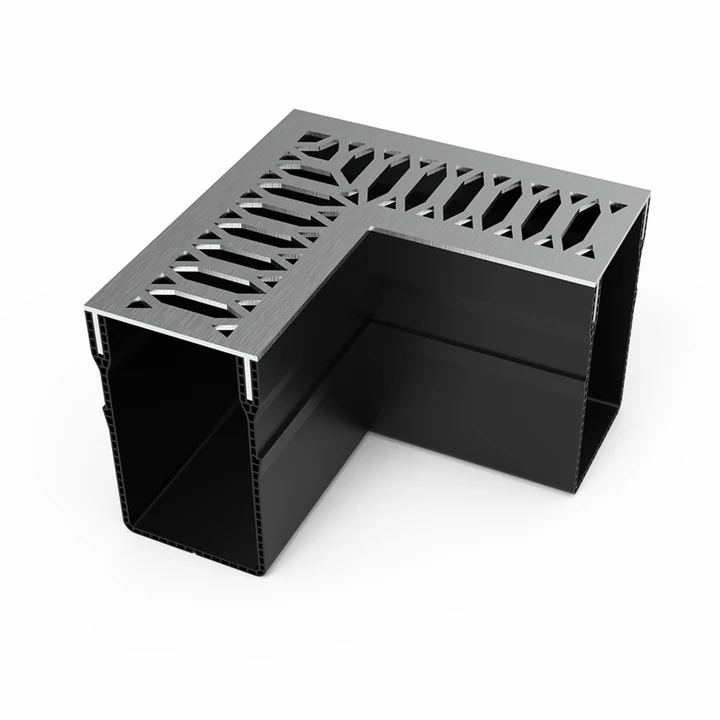 Gardendrain Corner RVS-Inox Viking Line 65/100 mm