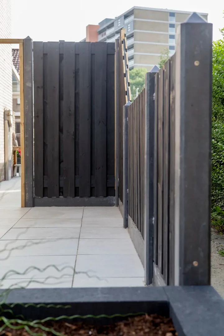 Tuindeur RVS Inbouwslotset Grenen Zwart Geschaafd100x195 100x200xcm Zwart