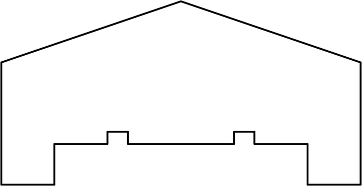 Afdeklat Piramide Douglas Onbehandeld 3,5x8,5x180cm 8.5x3.5x180cm Geel,                                                             Rood