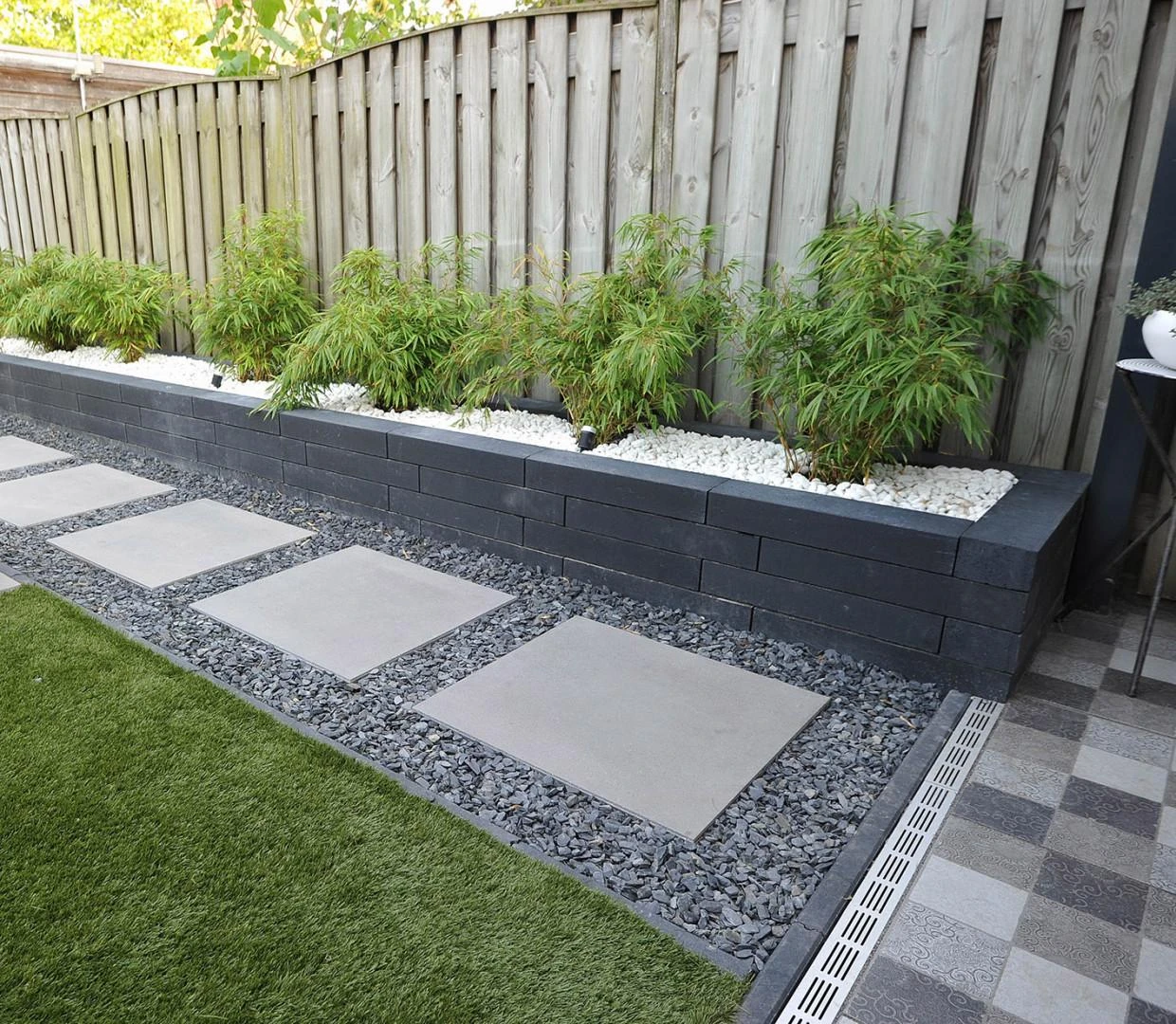 Betonbiels Zwart 20x120 120x20cm Stapelstenen Betonbiels Zwart