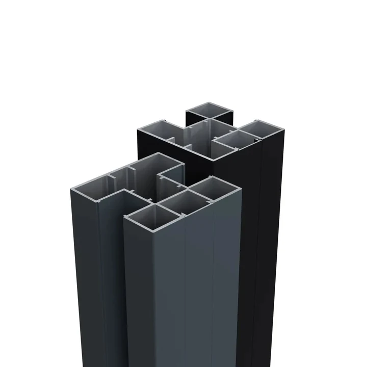 Boston Alu H paal 75x75mm 190cm RAL7016 incl. afwerkprofiel 7.5x7.5x190cm