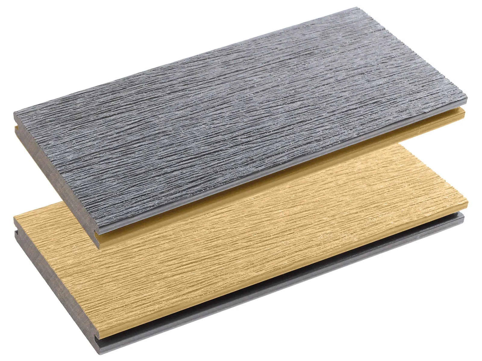 WPC Terrasplank Massief Vintage 2,3x13,8x400cm Lunar Grey/Ce 13.8x2.3x400cm Geel,                                                             Grijs
