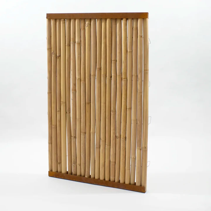 Bamboescherm licht 180x182cm - Cortenstaal 180x182x6cm