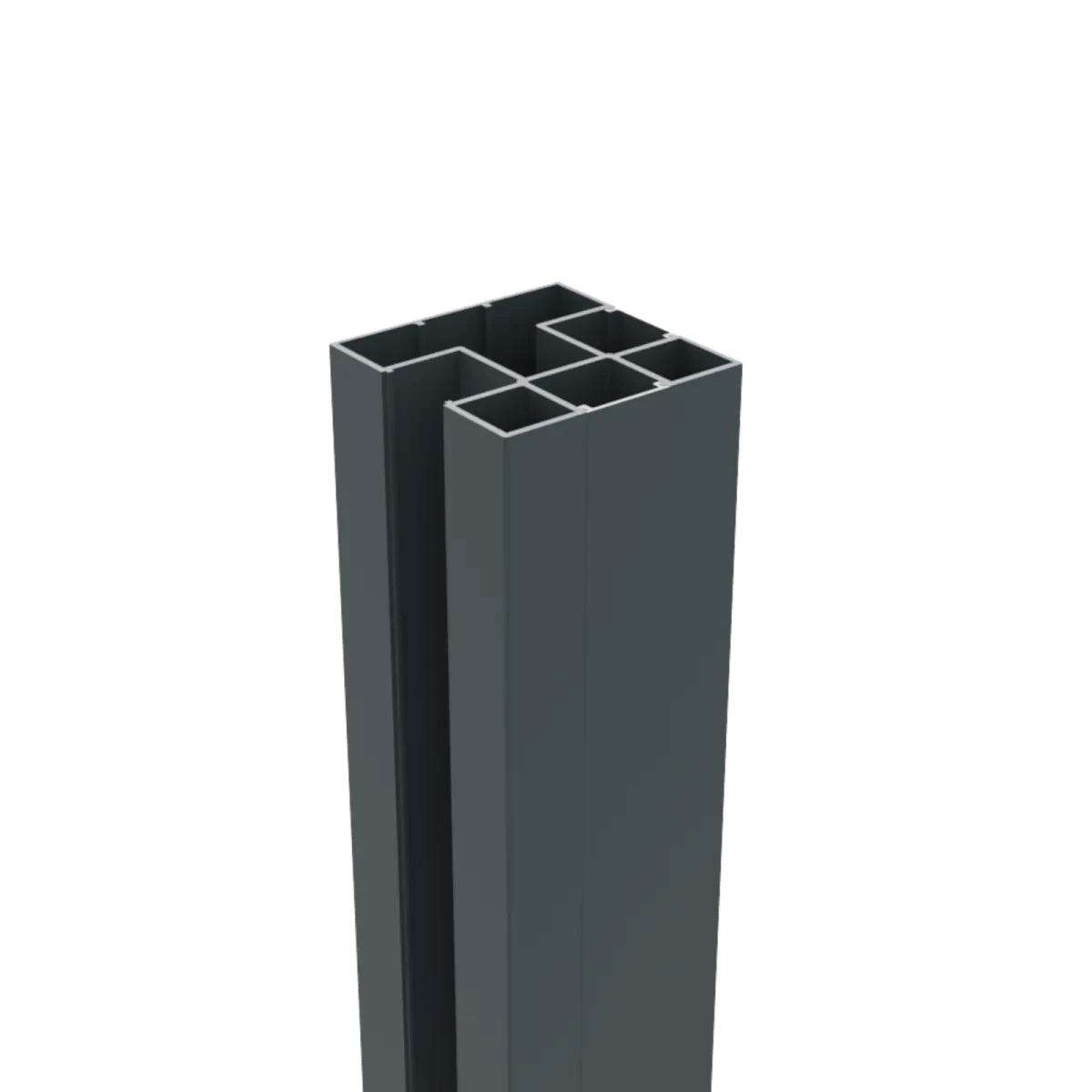 Boston Alu H paal 75x75mm 300cm RAL7016 incl. afwerkprofiel 7.5x7.5x300cm