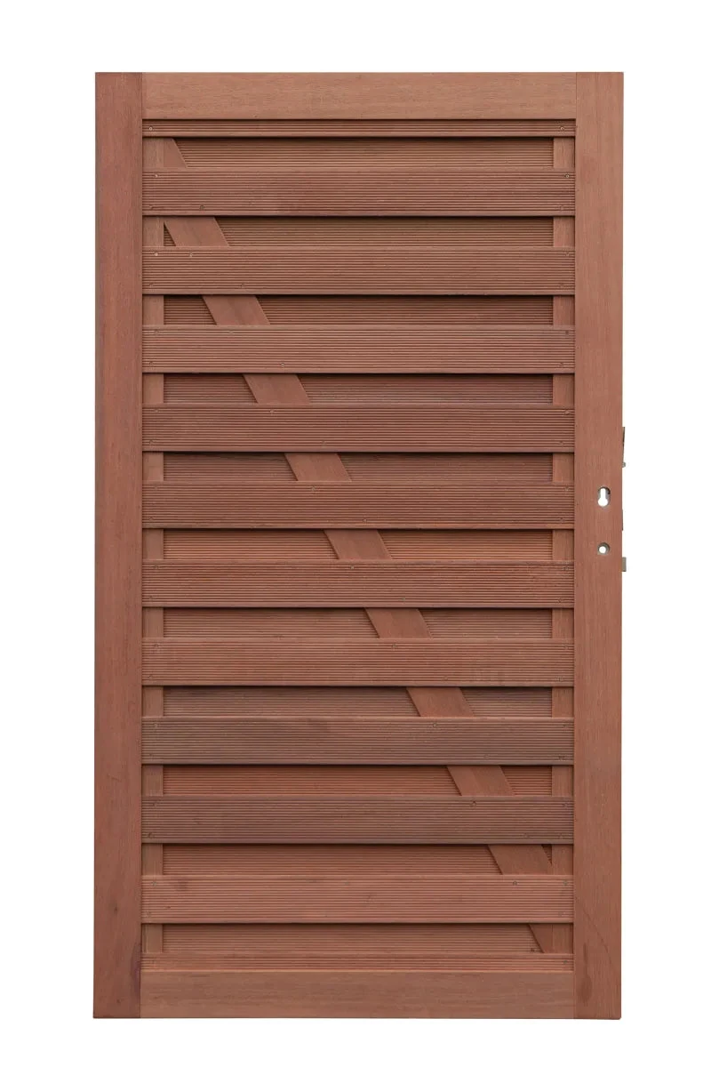 Keruing elegant poort 14 met slot 100x180cm incl. aanslaglat 100x180x3cm