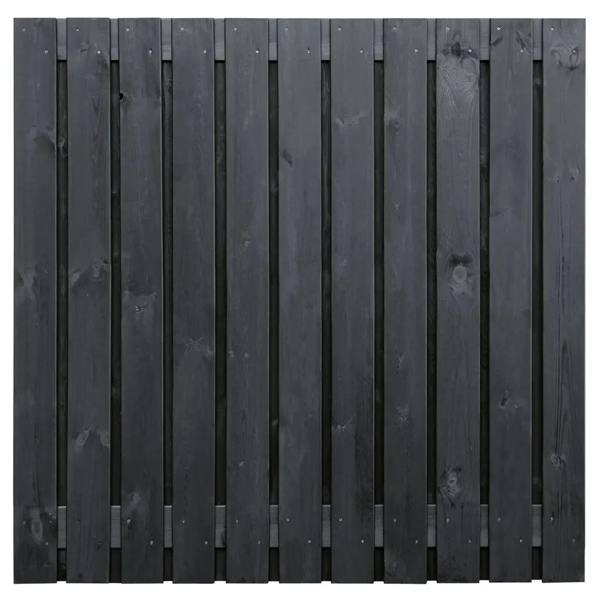 Tuinscherm Maarssen (21+2) Vuren Zwart gespoten 180x180cm 180x180x4.8cm