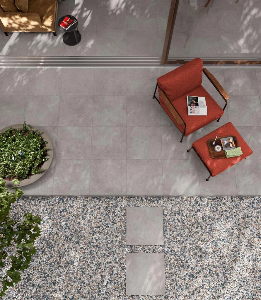 GeoCeramica® Framework Concrete 80x80x4cm Dust MBI keramische tegel