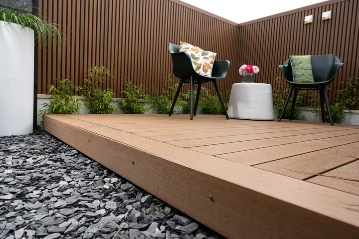 WPC Terrasplank Massief Premium 2,3x13,8x400cm Teak 13.8x2.3x400cm Bruin