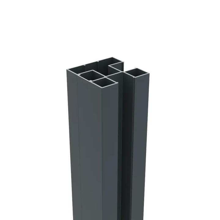 Boston Alu H paal 75x75mm 300cm RAL7016 incl. afwerkprofiel 7.5x7.5x300cm Antraciet