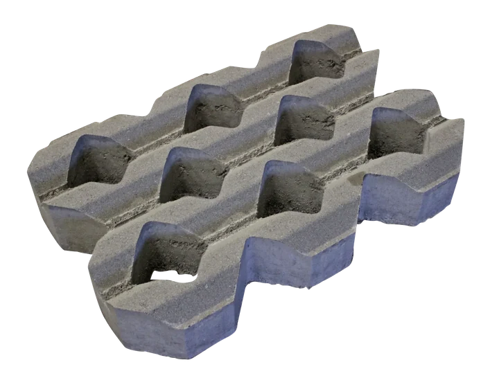 Grasbetontegel type A 40x60x10 BK5 vierkante gaten 60x40x10cm