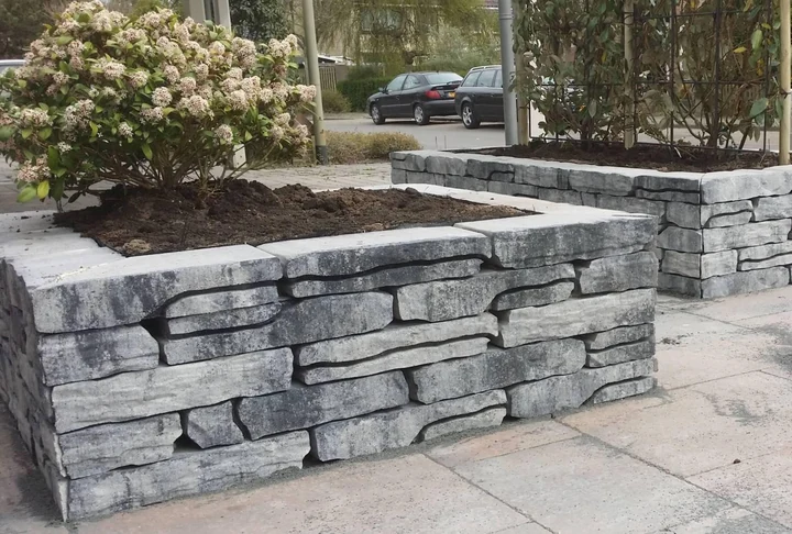Stonewalling Grijs/zwart 18x43.5 43,5x18cm Stapelstenen Stonewalling X8 Grijszwart