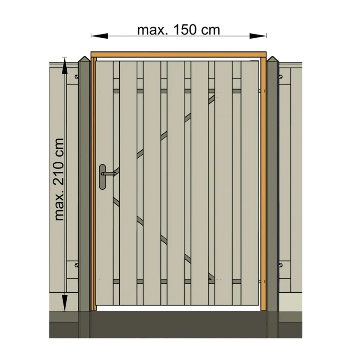 Tuindeurkozijn Grenen Groen Geimpregneerd Geschaafd 210x140 8.8x4.4x210cm Groen