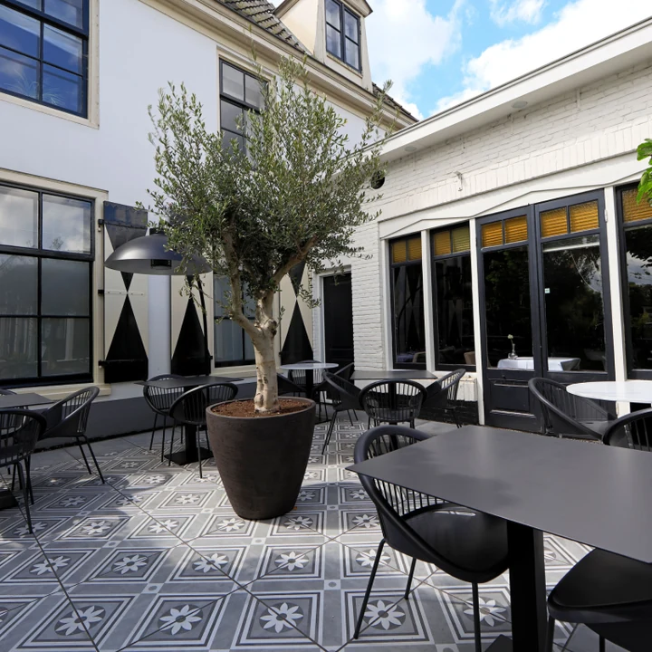GeoCeramica® Concreet 60x60x4cm Flower decorate