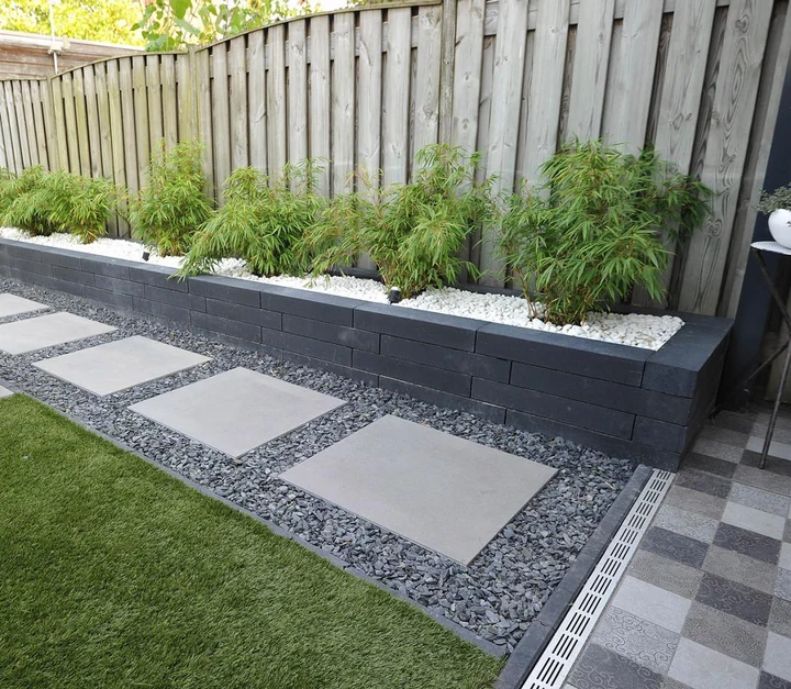 Betonbiels Zwart 20x120 120x20cm Stapelstenen Betonbiels Zwart