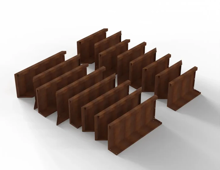 Bloembak Module+ Parallel paneel (E) 60x42 L 0,1x42x60cm Bruin