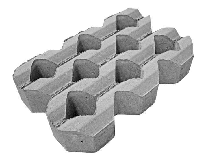Grasbetontegel type A 40x60x12 BK15 vierkante gaten 60x40x12cm