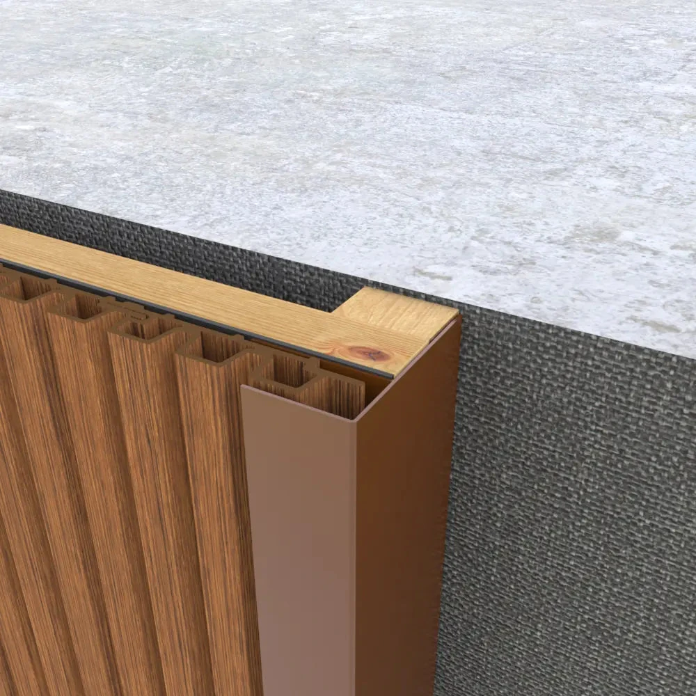 WPC WEO35-60 Alu F-profiel 65x80mm 300cm Cedar 6.5x8x300cm Bruin