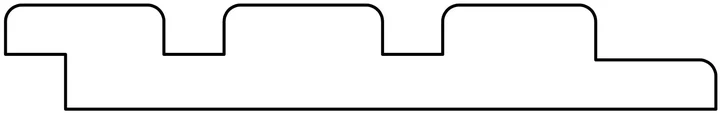 Triple Rhombus Douglas Zwart gespoten Geschaafd 1,9x13x300 13x1.9x300cm Zwart