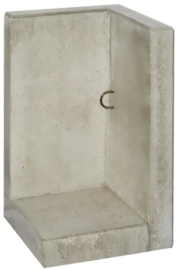Hoek-L-Elementx10cm Zichtbeton 50x120x50cm Grijs