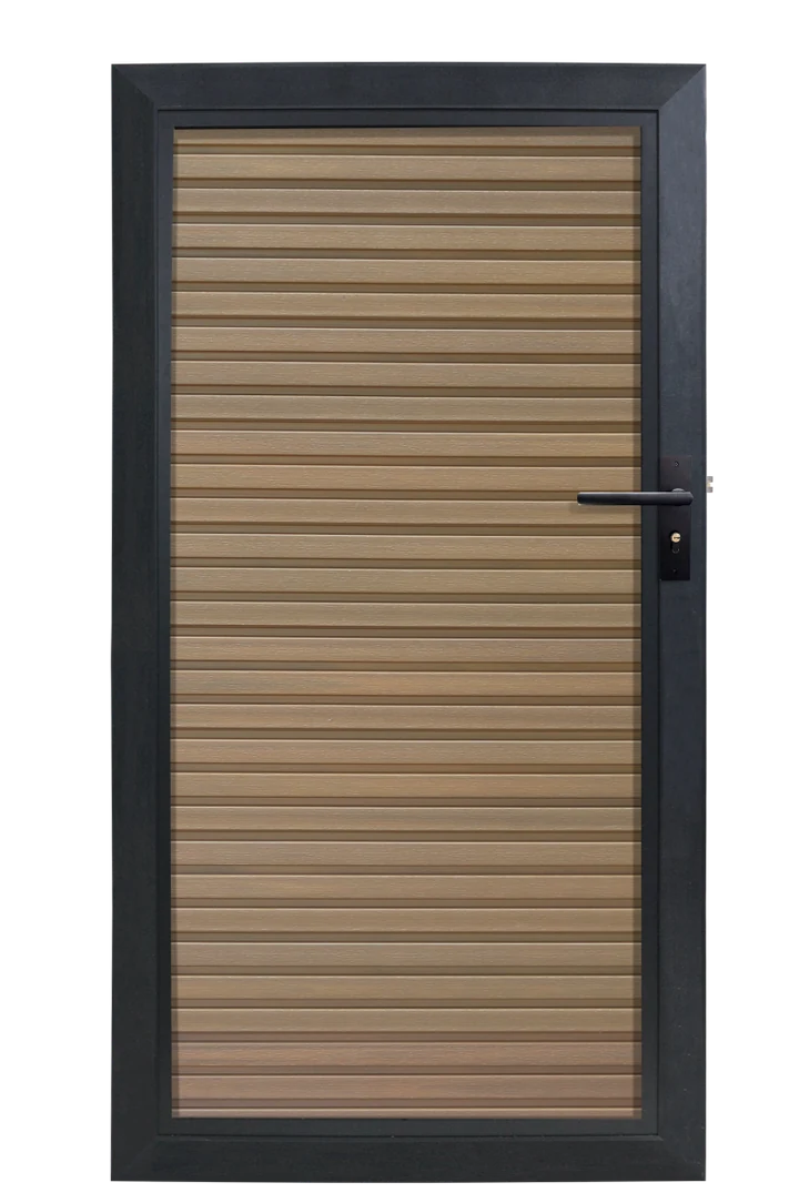Composiet Tuindeur Rhombus Teak Highlander composiet schuttingen
