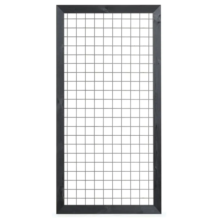 Gaaselement met kader grenen Zwart gespoten 90x180cm 90x180x4.5cm