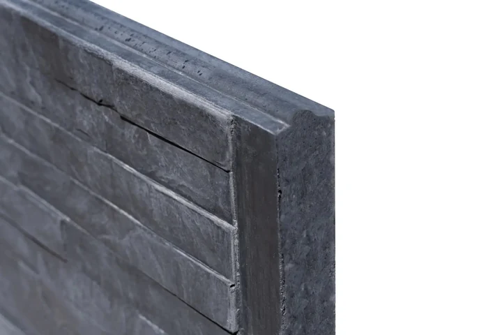 Beton-motiefplaat Schie antraciet H36xD4,8xL184cm leisteen 36x4.8x184cm