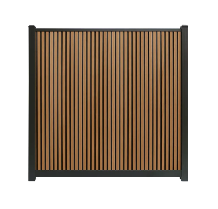 Composiet schutting Rhombus Teak Verticaal Highlander composiet schuttingen