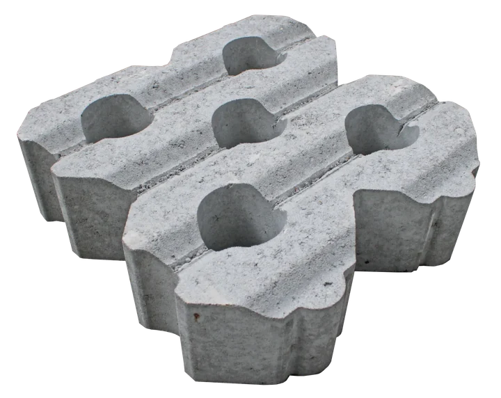 Grasbetontegel type H 40x40x12(rondom hol-dol) K85911 BK25 40x40x12cm