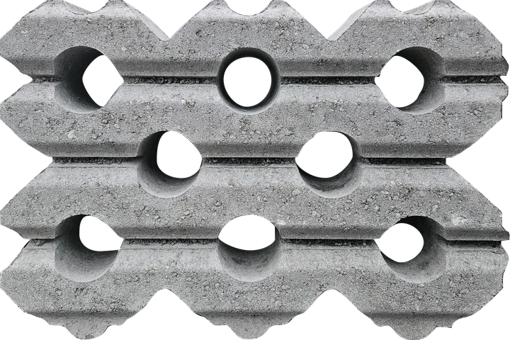 Grasbetontegel type G 40x60x12 GRIJS 03 (rondom hol-dol) K85912 vormklasse B BK25 GRN+ 60x40x12cm