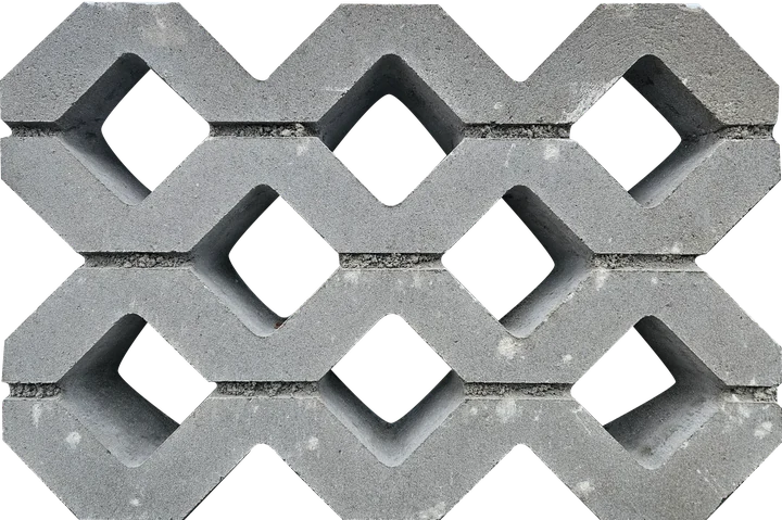 Grasbetontegel type F 40x60x10 (bovenzijde vlak) BK5 vierkante gaten 60x40x10cm