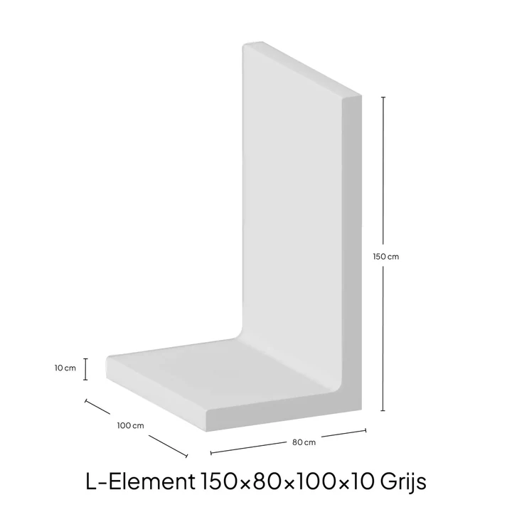 L-Elementx10cm Zichtbeton 100x150x80cm