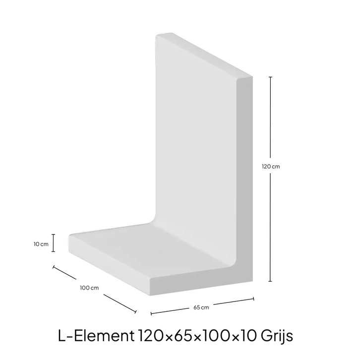 L-Elementx10cm Zichtbeton 100x120x65cm