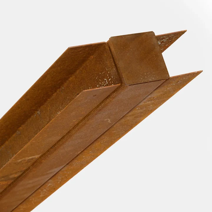 Tussenpaal voor Bamboescherm H:182cm L:230cm Corten 6x6x230cm