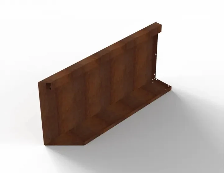Bloembak Module+ Uitwendig hoekpaneel (B) 90x42 R 0,1x42x90cm