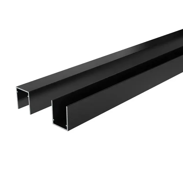 Boston Alu U-lijst start/top 25x30mm 175cm RAL9005 2.5x3x175cm
