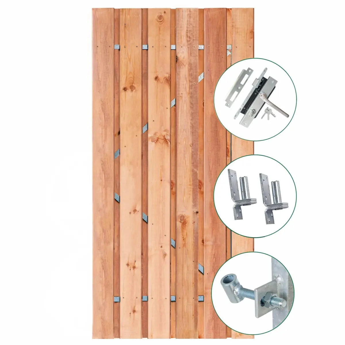 Tuindeur RVS Inbouwslotset RCW Onbehandeld Geschaafd 100x195 100x195x5cm