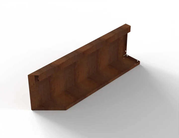 Bloembak Module+ Uitwendig hoekpaneel (B) 90x28 R 0,1x28x90cm