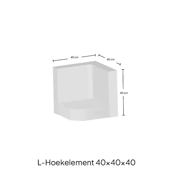 L-Hoekelement Antra 40x40x40cm Antraciet
