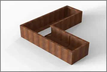 Bloembak Module+ Parallel paneel (E) 60x42 L 0,1x42x60cm Bruin