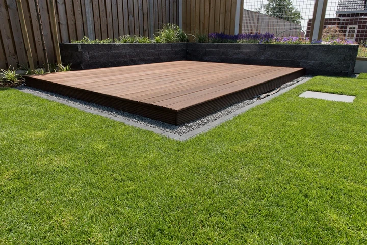 Bangkirai terrasplank glad/grof Premium 2,5x14,5x396cm 14.5x2.5x396cm Bruin