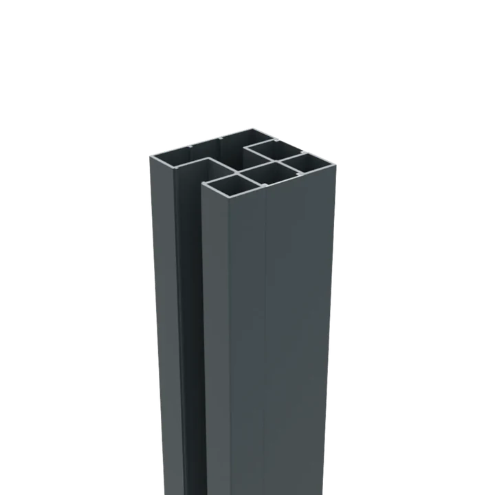 Boston Alu H paal 75x75mm 300cm RAL7016 incl. afwerkprofiel 7.5x7.5x300cm