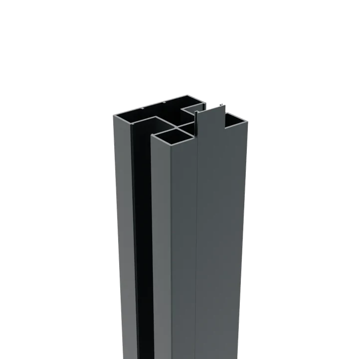 Boston Alu H paal 75x75mm 300cm RAL7016 incl. afwerkprofiel 7.5x7.5x300cm Antraciet