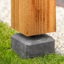 Betonpoer met verstelbare steun 15x15/18x18x50cm Antraciet, draadeind M16