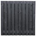 Tuinscherm grenen zwart gespoten, 21-planks (19 + 2) Stuttgart 180 x 180 cm